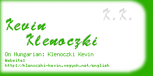 kevin klenoczki business card